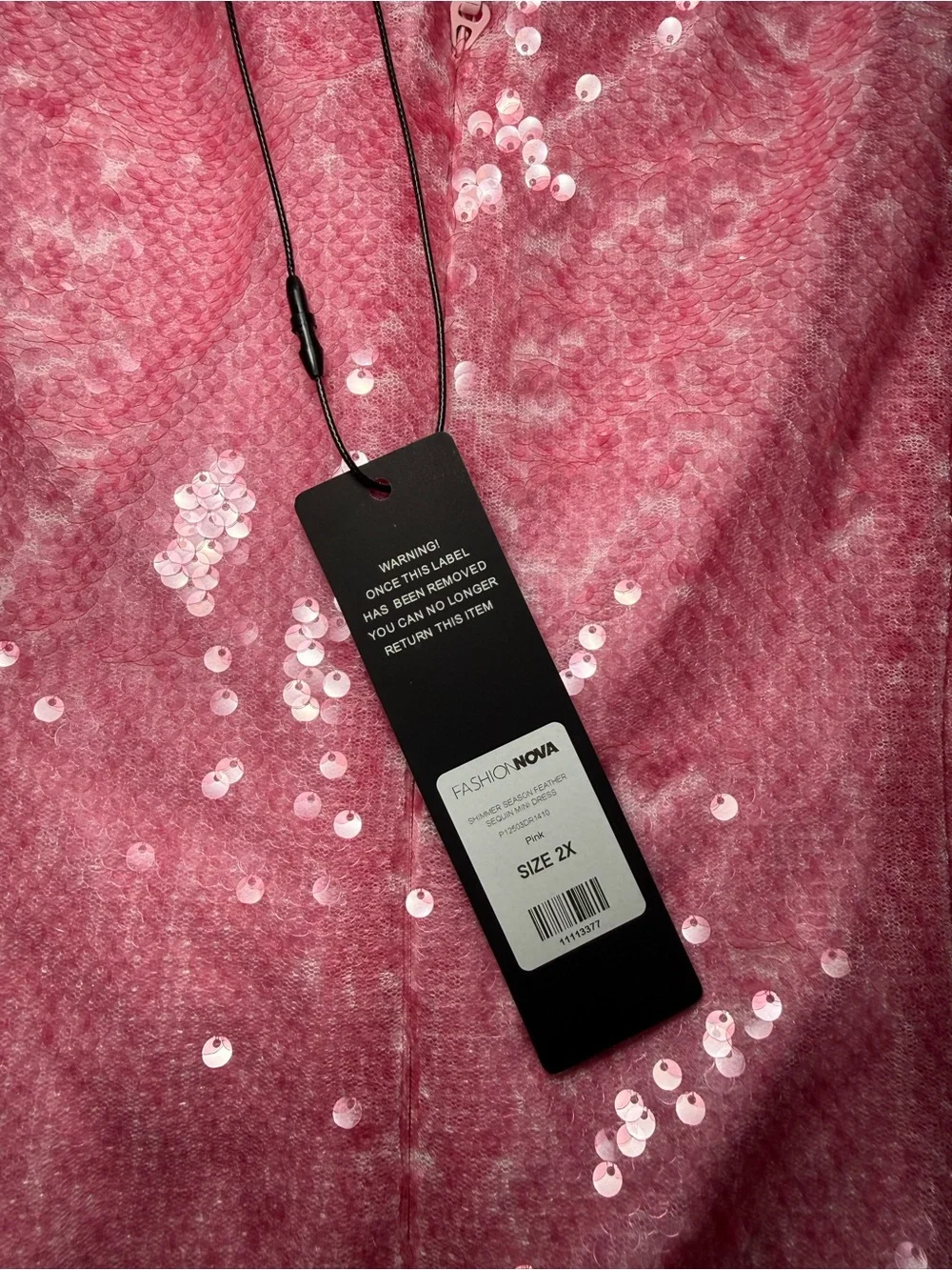 Fashion Nova Pink Sequin Feather-Hem Party Dress - Girls - Picture 2 of 4